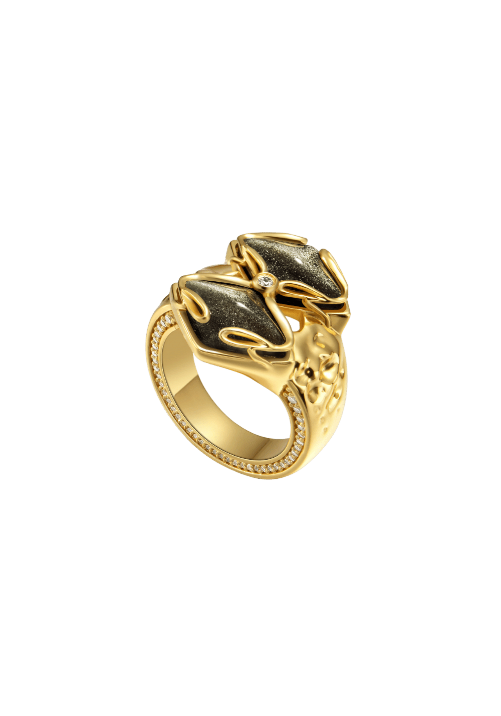 Black Phoenix Dual Obsidian Ring - PSYLOS 1, Black Phoenix Dual Obsidian Ring, Accessories, The Last Redemption, PSYLOS 1